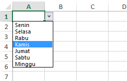 Cara Membuat Daftar Pilihan Nama Hari Dalam Excel Dengan Data Validation